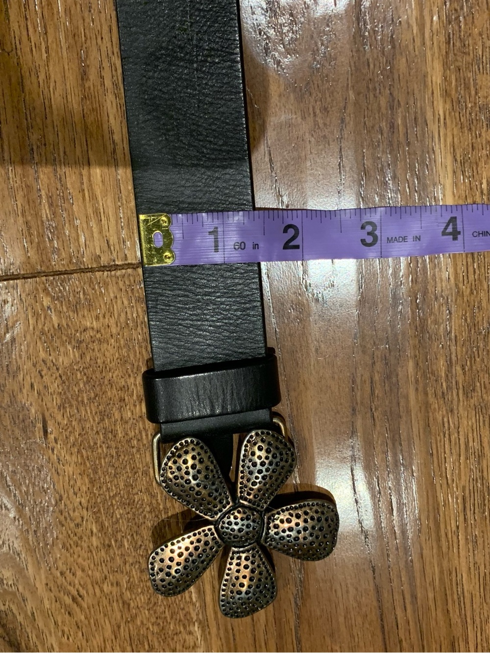 Silpada Black Leather Flower Buckle Belt - Picture 10 of 14